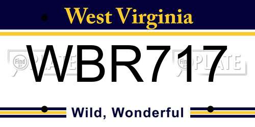 WBR717 West Virginia License Plate