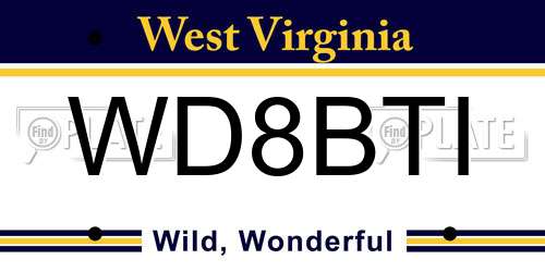 WD8BTI West Virginia License Plate