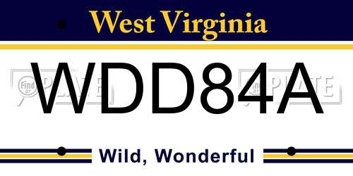 WDD84A West Virginia License Plate