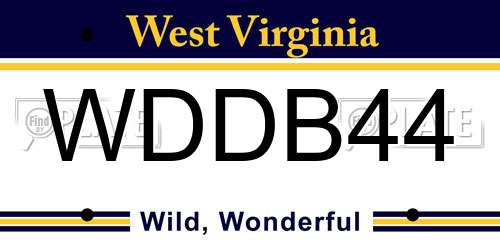 WDDB44 West Virginia License Plate