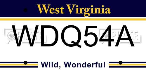 WDQ54A West Virginia License Plate