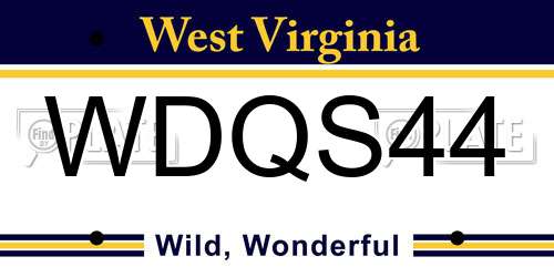 WDQS44 West Virginia License Plate