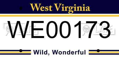 WE00173 West Virginia License Plate