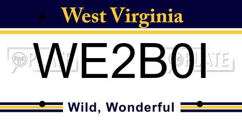 WE2B0I West Virginia License Plate