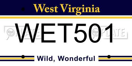 WET501 West Virginia License Plate