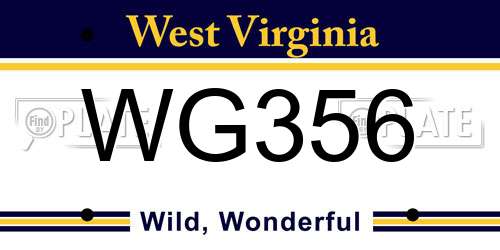 WG356 West Virginia License Plate
