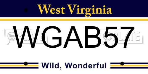 WGAB57 West Virginia License Plate