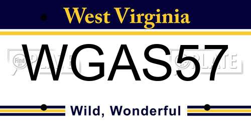 WGAS57 West Virginia License Plate