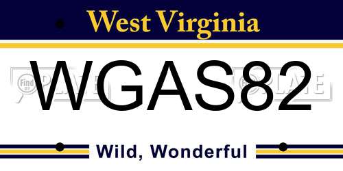 WGAS82 West Virginia License Plate