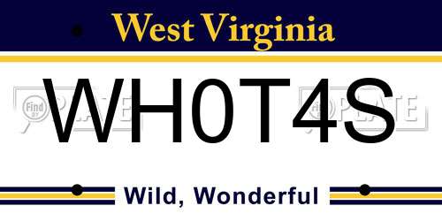 WH0T4S West Virginia License Plate