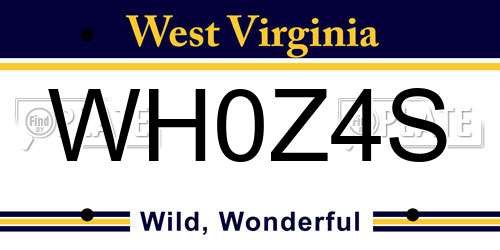 WH0Z4S West Virginia License Plate