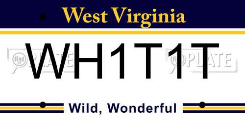 WH1T1T West Virginia License Plate