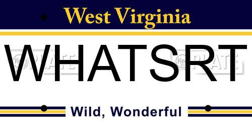 WHATSRT West Virginia License Plate