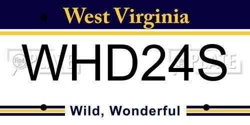 WHD24S West Virginia License Plate
