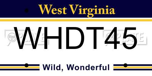 WHDT45 West Virginia License Plate