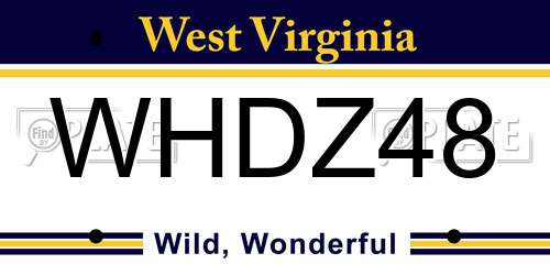 WHDZ48 West Virginia License Plate
