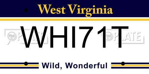 WHI71T West Virginia License Plate