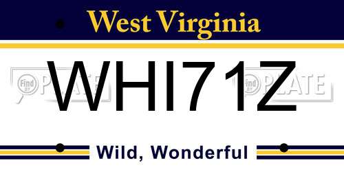 WHI71Z West Virginia License Plate