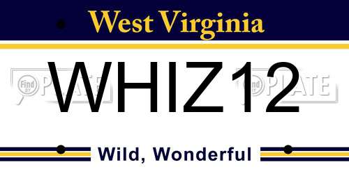 WHIZ12 West Virginia License Plate