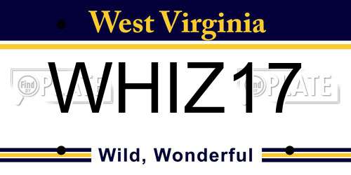 WHIZ17 West Virginia License Plate