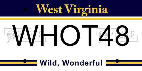 WHOT48 West Virginia License Plate