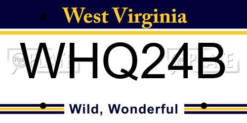 WHQ24B West Virginia License Plate