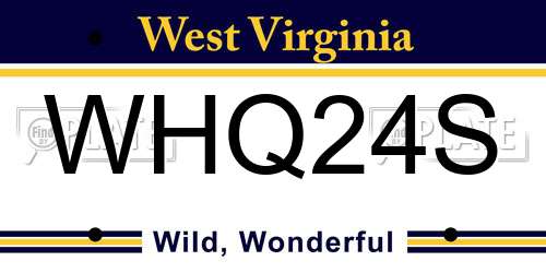 WHQ24S West Virginia License Plate