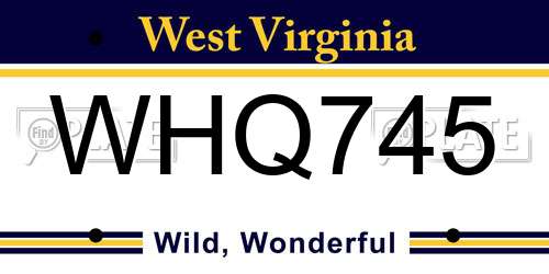 WHQ745 West Virginia License Plate