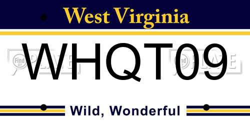 WHQT09 West Virginia License Plate