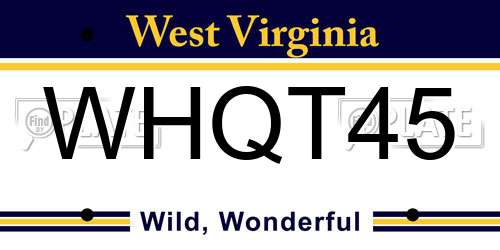 WHQT45 West Virginia License Plate