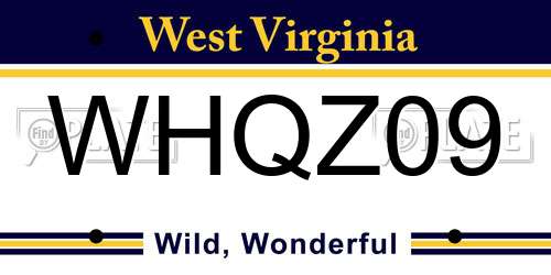 WHQZ09 West Virginia License Plate