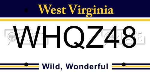 WHQZ48 West Virginia License Plate