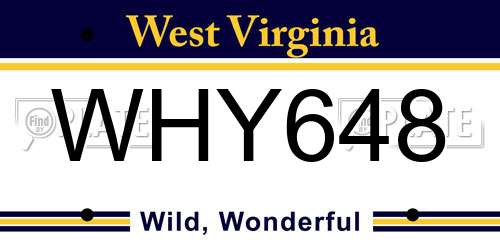 WHY648 West Virginia License Plate