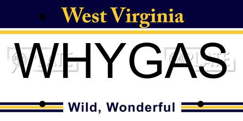 WHYGAS West Virginia License Plate