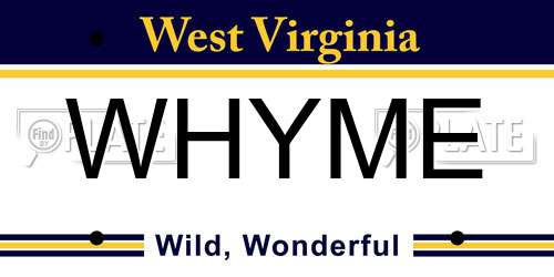 WHYME West Virginia License Plate