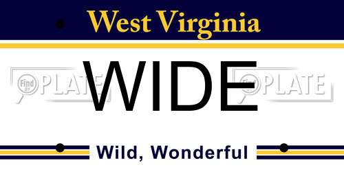 WIDE West Virginia License Plate