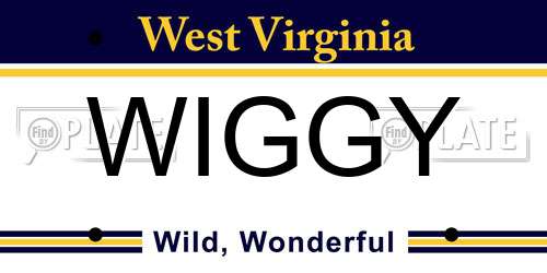 WIGGY West Virginia License Plate