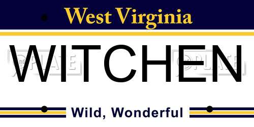 WITCHEN West Virginia License Plate