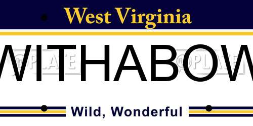WITHABOW West Virginia License Plate