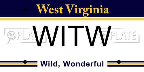 WITW West Virginia License Plate