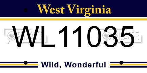 WL11035 West Virginia License Plate