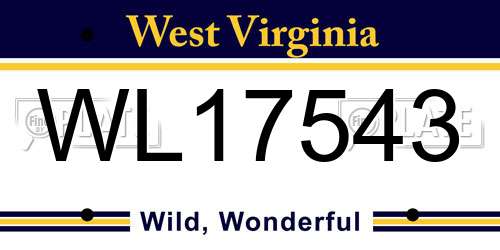 WL17543 West Virginia License Plate