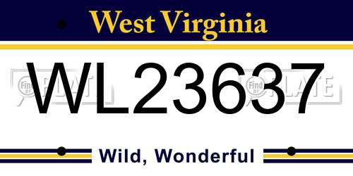 WL23637 West Virginia License Plate