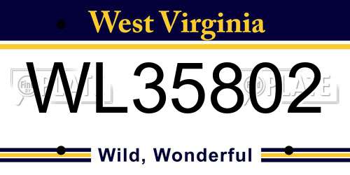 WL35802 West Virginia License Plate