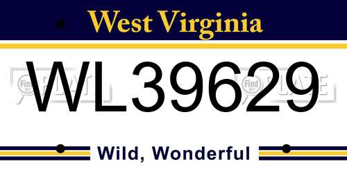 WL39629 West Virginia License Plate