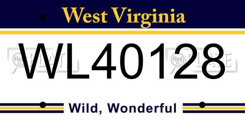 WL40128 West Virginia License Plate
