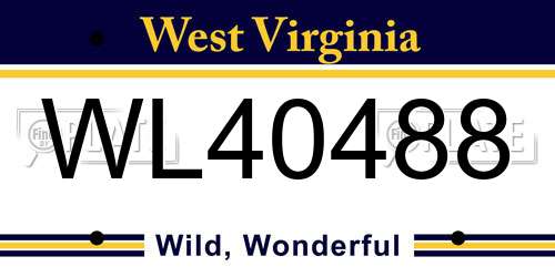 WL40488 West Virginia License Plate