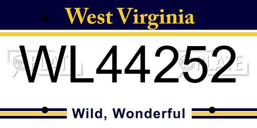 WL44252 West Virginia License Plate