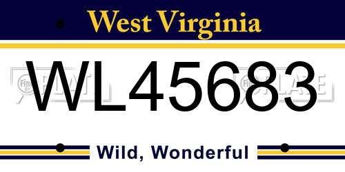 WL45683 West Virginia License Plate