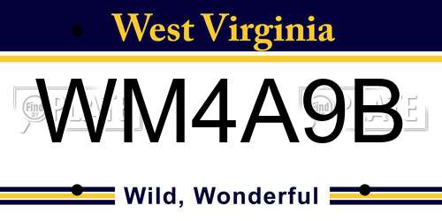 WM4A9B West Virginia License Plate